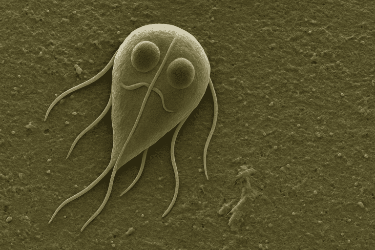 Genereret elektronmikroskopisk billede af Giardia hos hund. Copyright SpørgDyrlægen